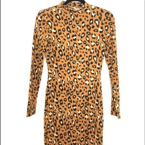 Animal print body con dress